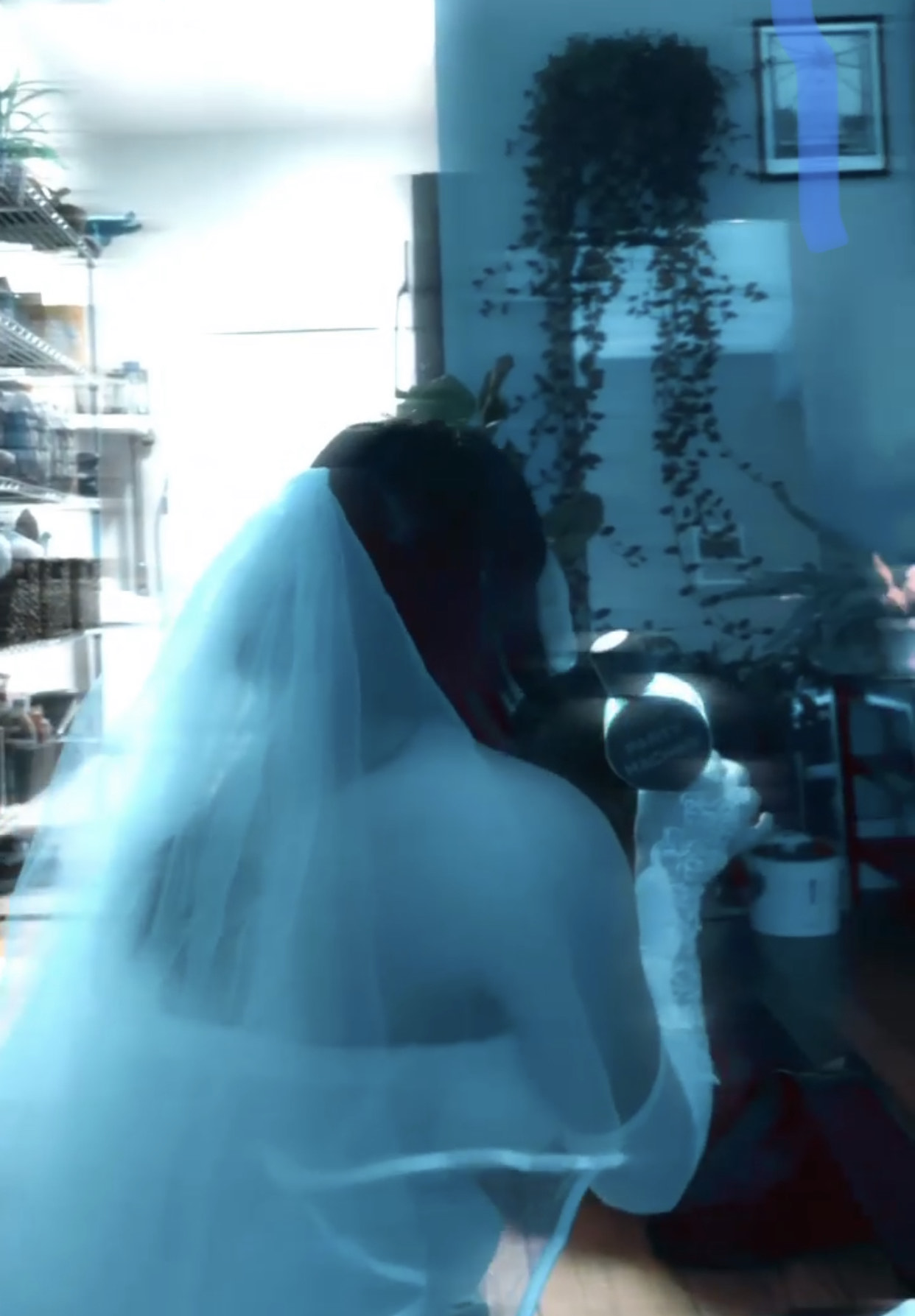 fake bride doing karaoke